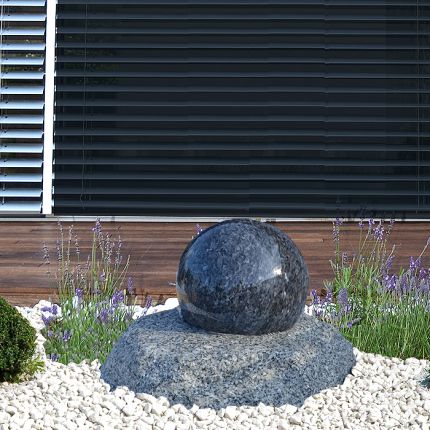 Schwimmende Granitkugel Blue Pearl 30 - Bild 02