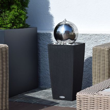 Terrassen Kugelbrunnen Visio Terra 75 LED weiss Bild 02